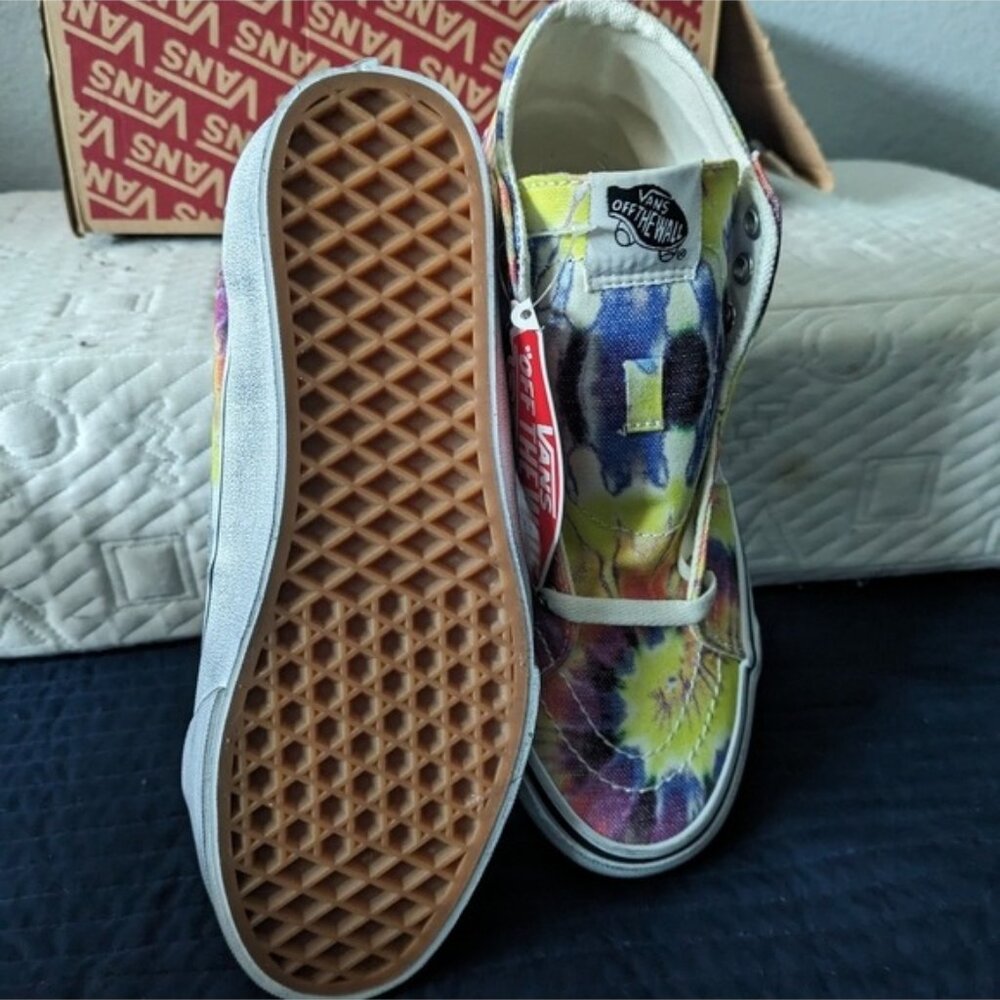 Vans Sk8 Hi Tapered Washed Tie Die Women Size 7 Yellow White VNOA4U1619X 112025 - Picture 7 of 11